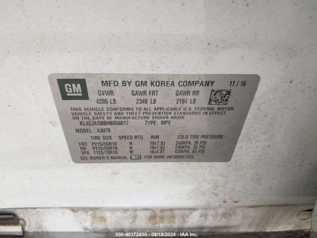 Buick Encore Preferred 2017 KL4CJASB8HB056017 Image 9