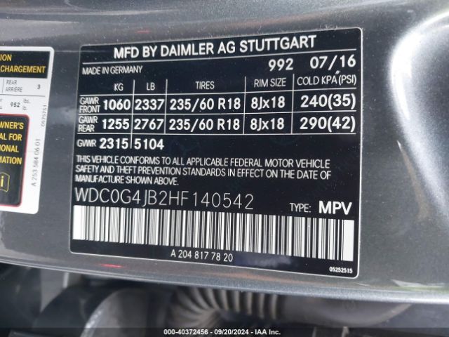 WDC0G4JB2HF140542 Mercedes-Benz GLC 300