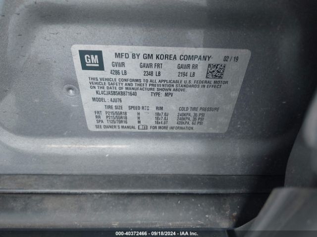 KL4CJASB5KB871640 Buick Encore Fwd Preferred