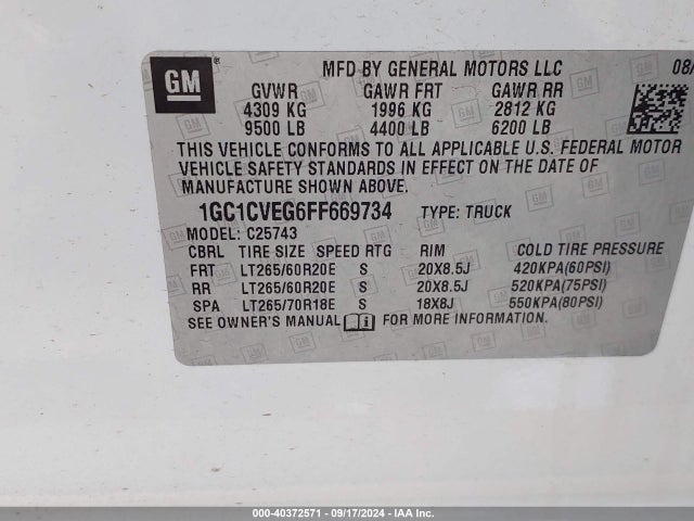 Chevrolet Silverado 2500hd Lt 2015 1GC1CVEG6FF669734 Image 9