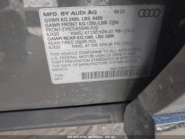 WA1EAAFY3R2019952 Audi Q5 Premium Plus 45 Tfsi S Line Quattro