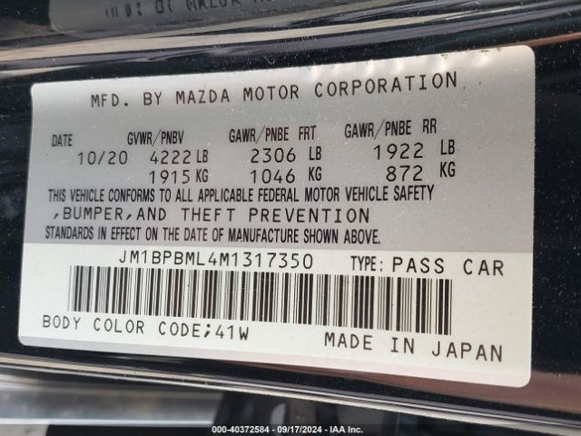 JM1BPBML4M1317350 Mazda Mazda3 Premium