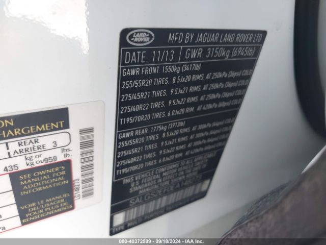 SALGS2EF0EA148273 Land Rover Range Rover 5.0l V8 Supercharged/5.0l V8 Supercharged Ebony Edition