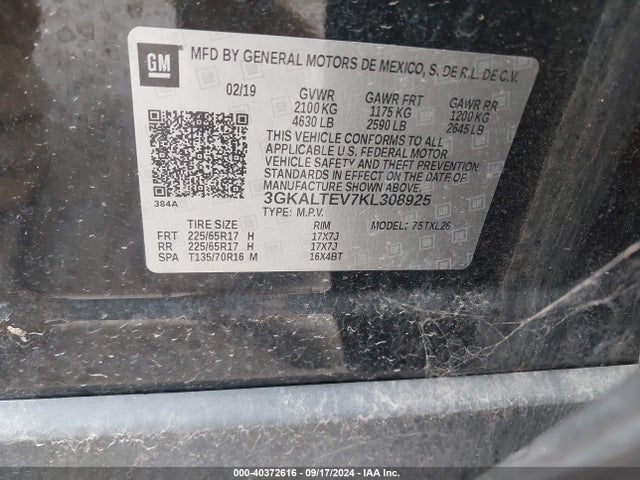 3GKALTEV7KL308925 GMC Terrain Sle