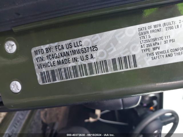 1C4GJXAN1MW637125 Jeep Wrangler Willys Sport 4x4