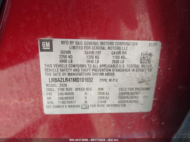 LRBAZLR41MD101692 Buick Envision Fwd Preferred