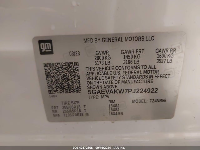 5GAEVAKW7PJ224922 Buick Enclave Essence Awd