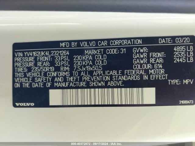 YV4162UK4L2321264 Volvo Xc40 T5 Momentum