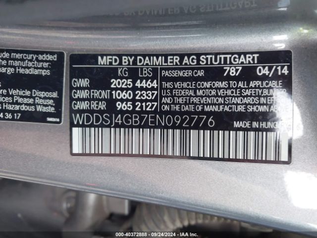 WDDSJ4GB7EN092776 Mercedes-Benz CLA 250 4MATIC