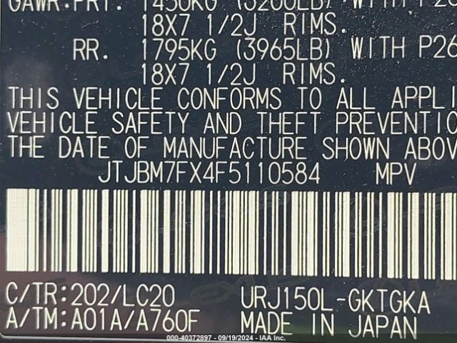 JTJBM7FX4F5110584 Lexus 460
