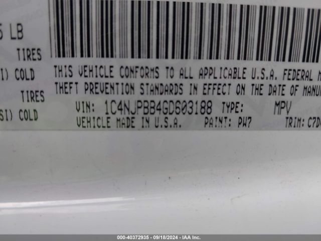 1C4NJPBB4GD603188 Jeep Patriot Sport