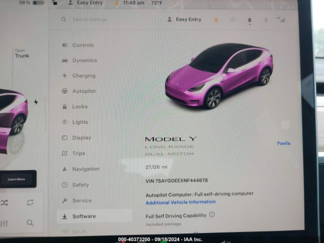 7SAYGDEEXNF444878 Tesla Model Y Long Range Dual Motor All-wheel Drive