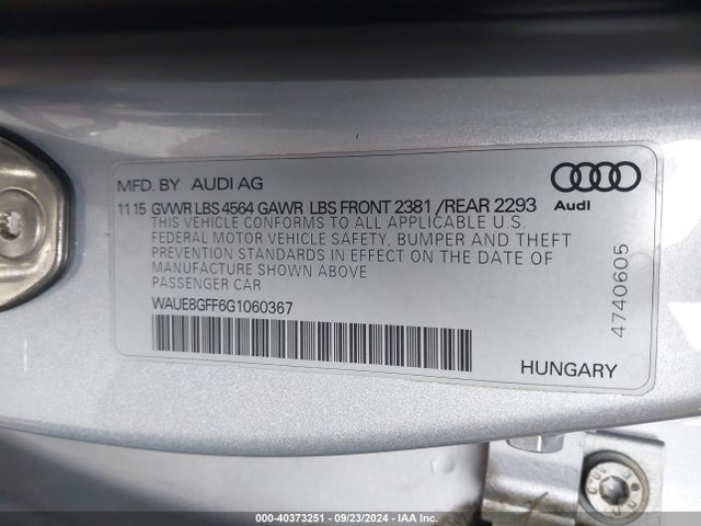 WAUE8GFF6G1060367 Audi A3 2.0t Premium