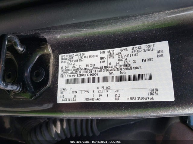 Ford F-150 Xlt 2016 1FTEW1EG0GFD10009 Image 9