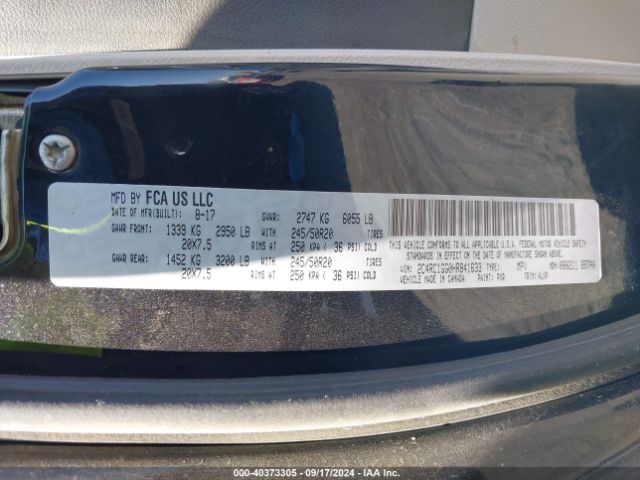 2C4RC1GG0HR841633 Chrysler Pacifica Limited
