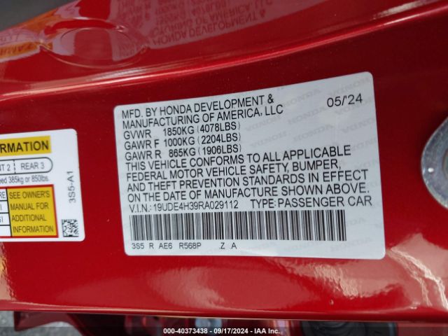 19UDE4H39RA029112 Acura Integra A-spec