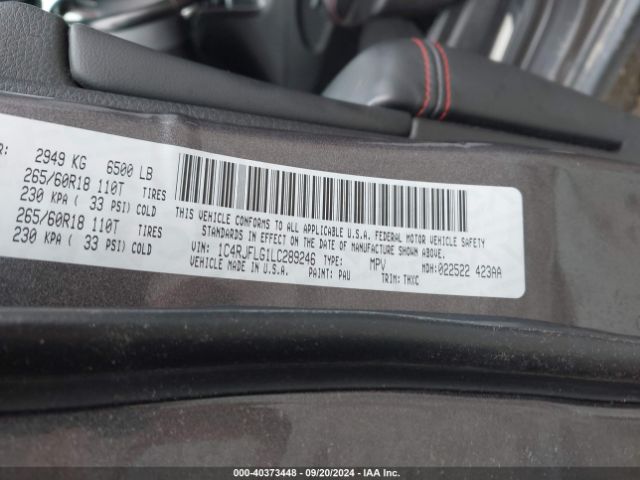 1C4RJFLG1LC289246 Jeep Grand Cherokee Trailhawk 4x4