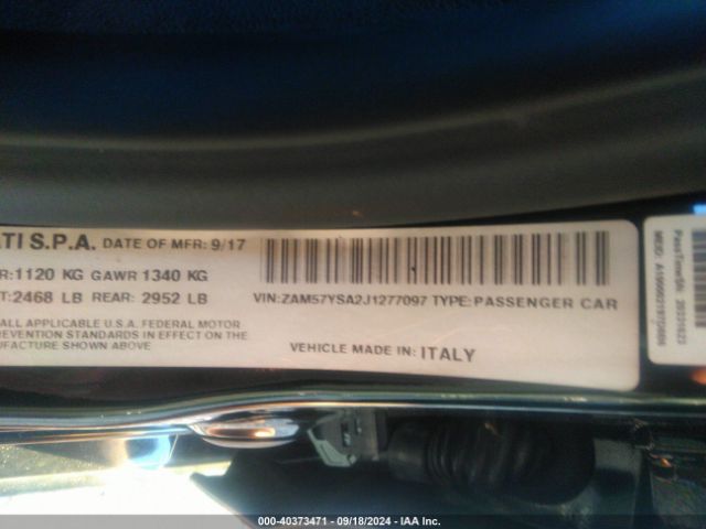 ZAM57YSA2J1277097 Maserati GHIBLI S