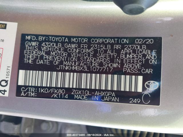 JTNKHMBX3L1077717 Toyota C-HR XLE