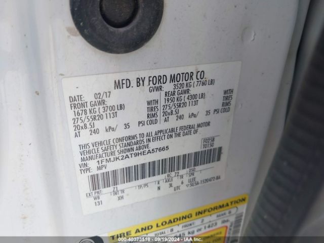 1FMJK2AT9HEA57665 Ford Expedition El Limited
