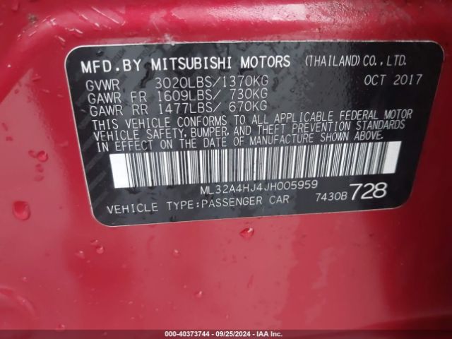 ML32A4HJ4JH005959 Mitsubishi MIRAGE SE