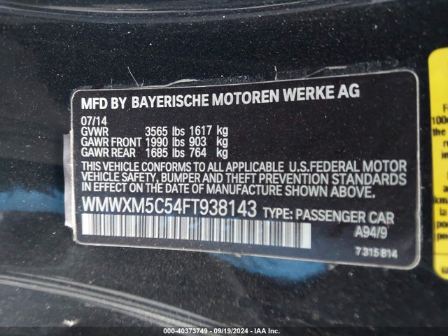 WMWXM5C54FT938143 Mini Hardtop Cooper