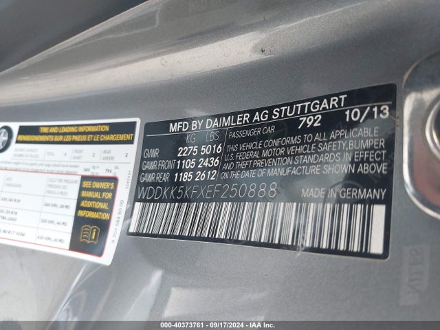 Mercedes-Benz E 350 2014 WDDKK5KFXEF250888 Image 9