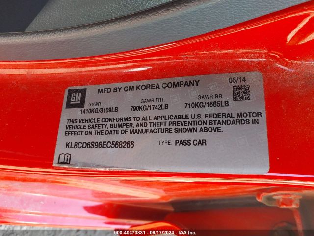 KL8CD6S96EC568266 Chevrolet Spark 1lt Auto