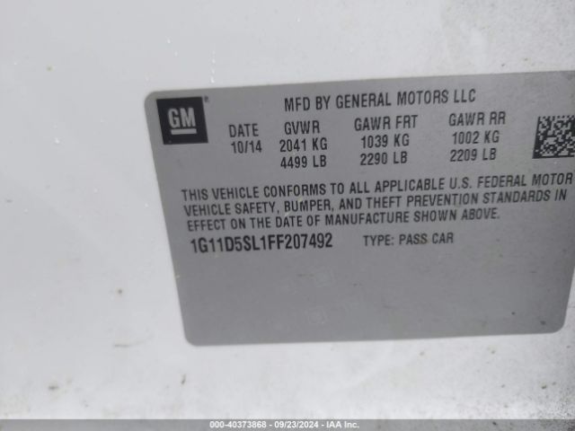 1G11D5SL1FF207492 Chevrolet MALIBU 2LT