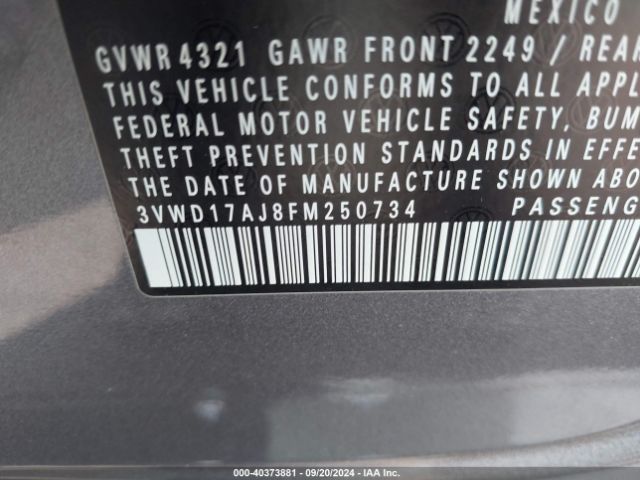 3VWD17AJ8FM250734 Volkswagen Jetta 1.8t Se