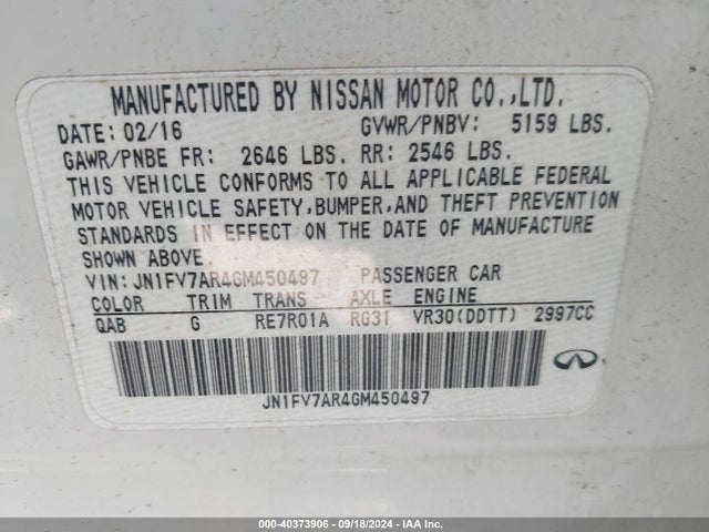 JN1FV7AR4GM450497 Infiniti Q50 3.0t Red Sport 400