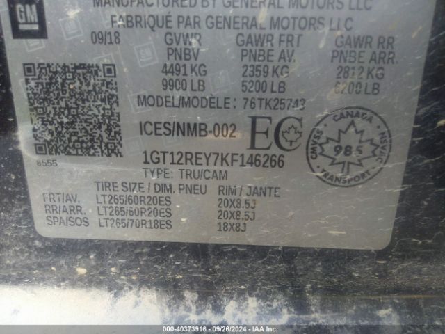 1GT12REY7KF146266 GMC Sierra 2500hd Slt