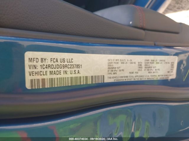 1C4RDJDG9RC237851 Dodge Durango Gt Plus Awd