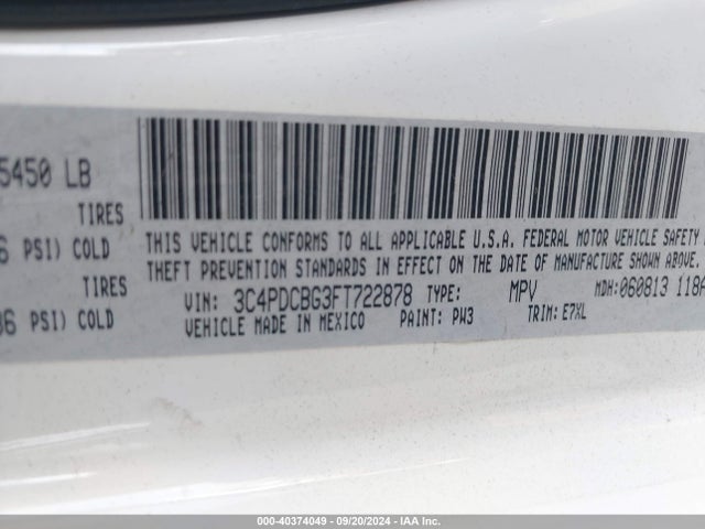 Dodge Journey Sxt 2015 3C4PDCBG3FT722878 Image 9