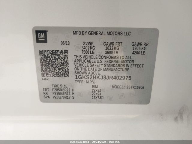 1GKS2HKJ3JR402975 GMC YUKON XL DENALI