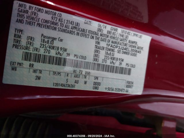 1FADP3J24EL355845 Ford Focus Titanium