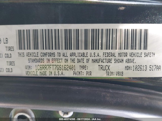 RAM 1500 Express 2016 1C6RR7FT7GS162401 Image 9