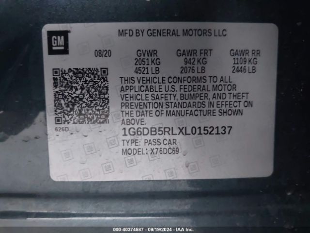 1G6DB5RLXL0152137 Cadillac Ct4 Premium Luxury