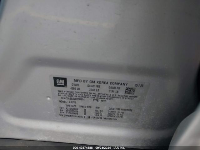 KL4CJASB2LB350814 Buick Encore Fwd Preferred