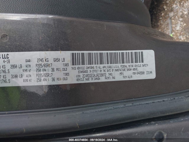 2C4RDGEGXJR239072 Dodge Grand Caravan Gt