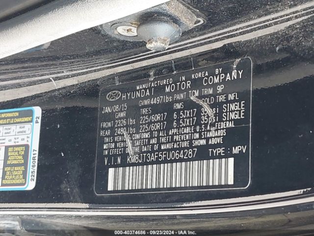 KM8JT3AF5FU064287 Hyundai TUCSON GLS