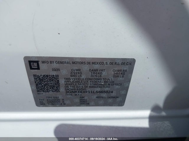 Chevrolet Blazer Fwd 3lt 2020 3GNKBDRS1LS665024 Image 9