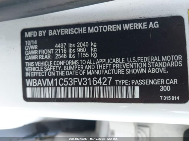 WBAVM1C53FV316427 BMW X1 Sdrive28i