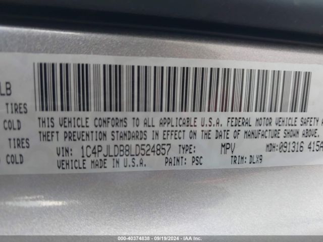 1C4PJLDB8LD524857 Jeep Cherokee Limited Fwd