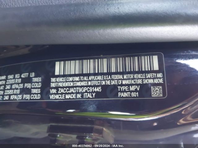 ZACCJADT9GPC91445 Jeep Renegade Limited