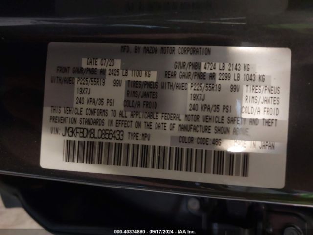 JM3KFBDM8L0856433 Mazda Cx-5 Grand Touring