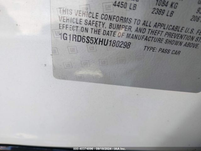 1G1RD6S5XHU180298 Chevrolet Volt Premier