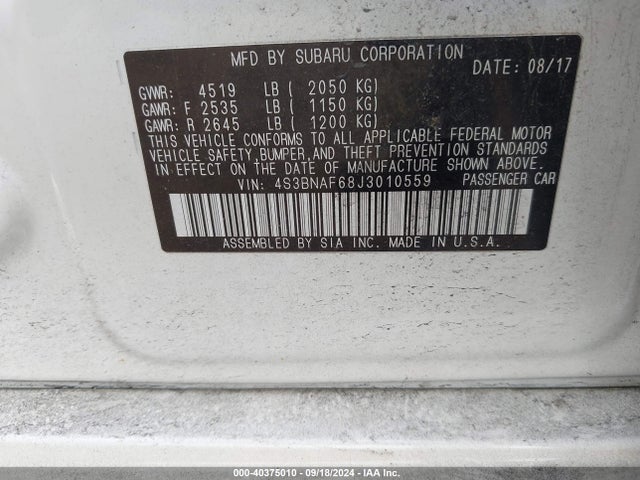 4S3BNAF68J3010559 Subaru Legacy Premium