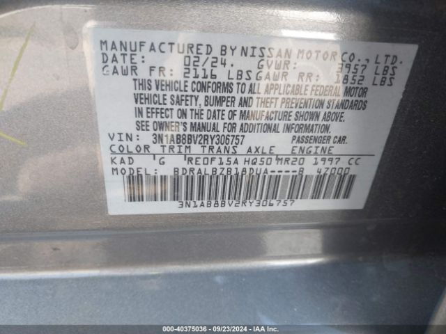 3N1AB8BV2RY306757 Nissan Sentra S Xtronic Cvt