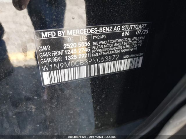 W1N9M0CB3PN053872 Mercedes-Benz Eqb 250 Suv